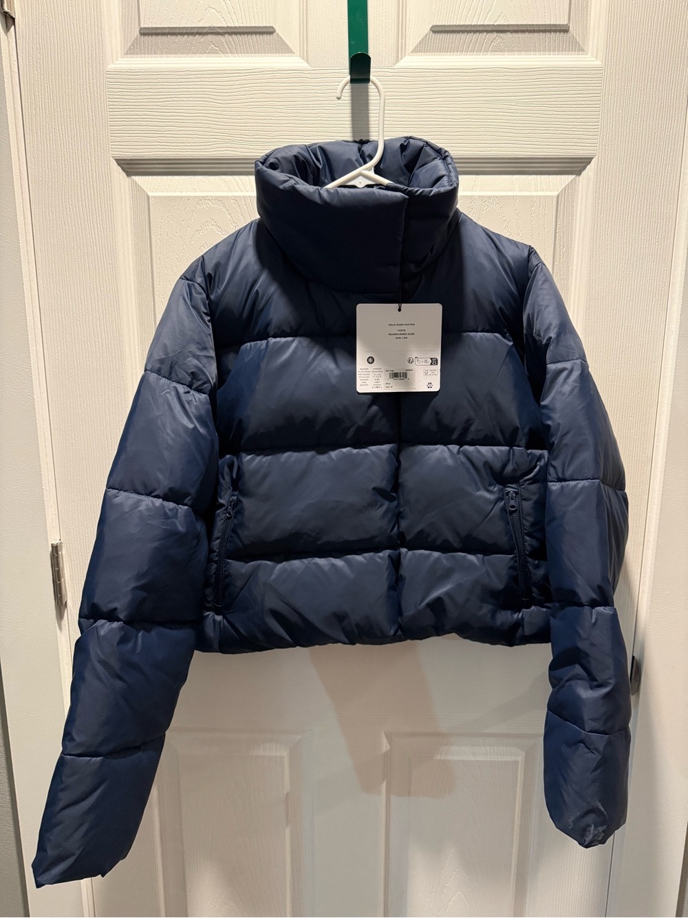 ALO Yoga Navy Cropped Puffer Jacket